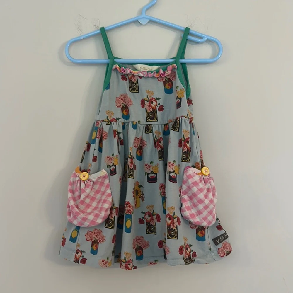 Matilda Jane Brilliant Daydream Pocketful of Flowers Dress Toddler Girls size 2t